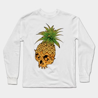 Skull Pineapple,Tropical Style Long Sleeve T-Shirt